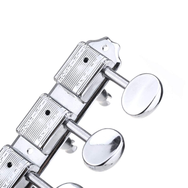 Wilkinson Deluxe Vintage 6-on-a-strip In line Split Shaft Tuners Tuning Pegs Keys Machine Heads Set for Squier/Fender Classic Vibe Strat/Tele Style Guitar, Chrome