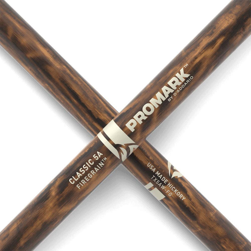 Promark TX5AW-FG FireGrain Classic 5A Drumsticks, Oval Tip