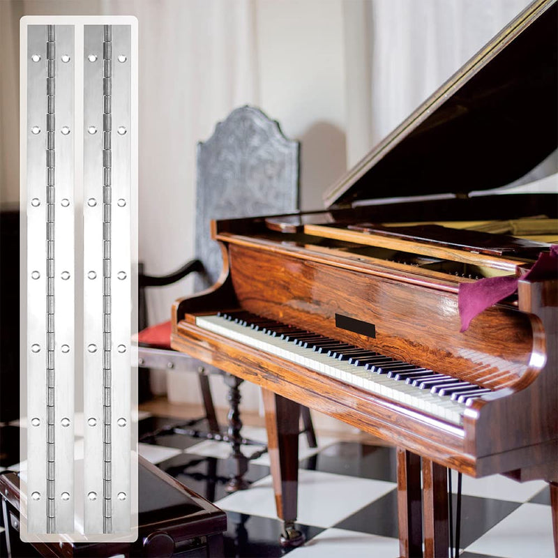 [AUSTRALIA] - 2PCS 16 Inch Sliver Piano Hinges for Cabinet Hinges Heavy Duty 6Inch Continuous Hinges Sliver Stainless Steel 304 Long Hinges Door Hinges (Sliver)) 2pack 16 inch(Sliver) 