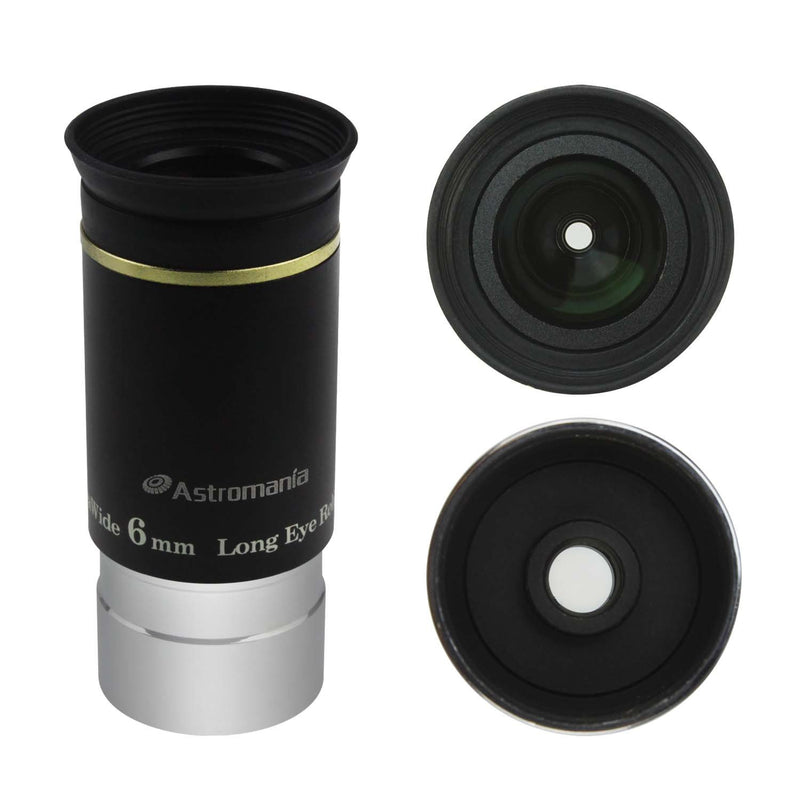 Astromania 1.25" 6mm 66-Degree Ultra Wide Angle Eyepiece for Telescope