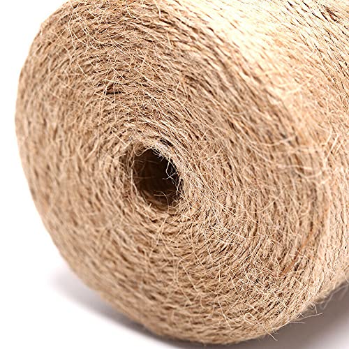 328 Ft Natural Jute Twine String Thin Ribbon Hemp Twine for Craft Plant Gift Wrapping Christmas Handmade Arts Decoration Packing String Home decor (328 Ft (100M)) 1pc * 328ft(100m)
