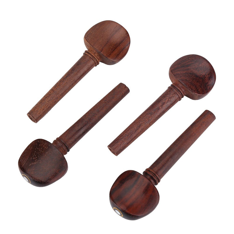 Bnineteenteam 4/4 Rosewood Violin Chin Rest Chinrest with Tuning Peg Tailpiece Endpin Violin Accessory Kit