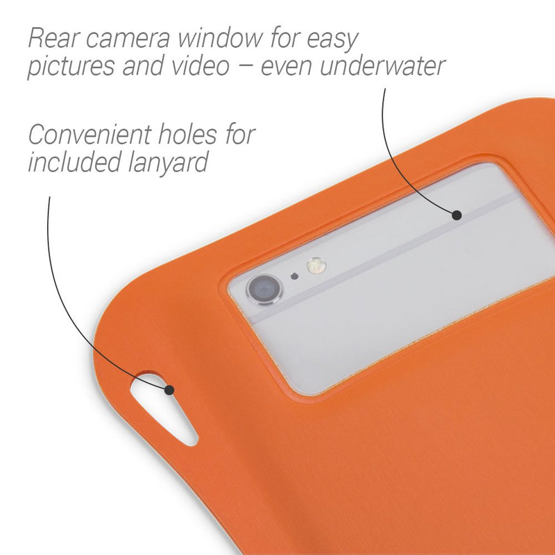 Satechi GoMate Waterproof Smartphone Case - Compatible with iPhone 6/7, Samsung Galaxy S7 Edge, S7, Note 4, Nexus 6/5, HTC One and More - IPX8 Certified Waterproof Up to 100 feet IPX8 Orange