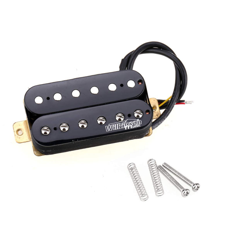 Wilkinson Classic Tone Ceramic Overwound Open Style Humbucker Pickups Set for Electric Guitar, Black