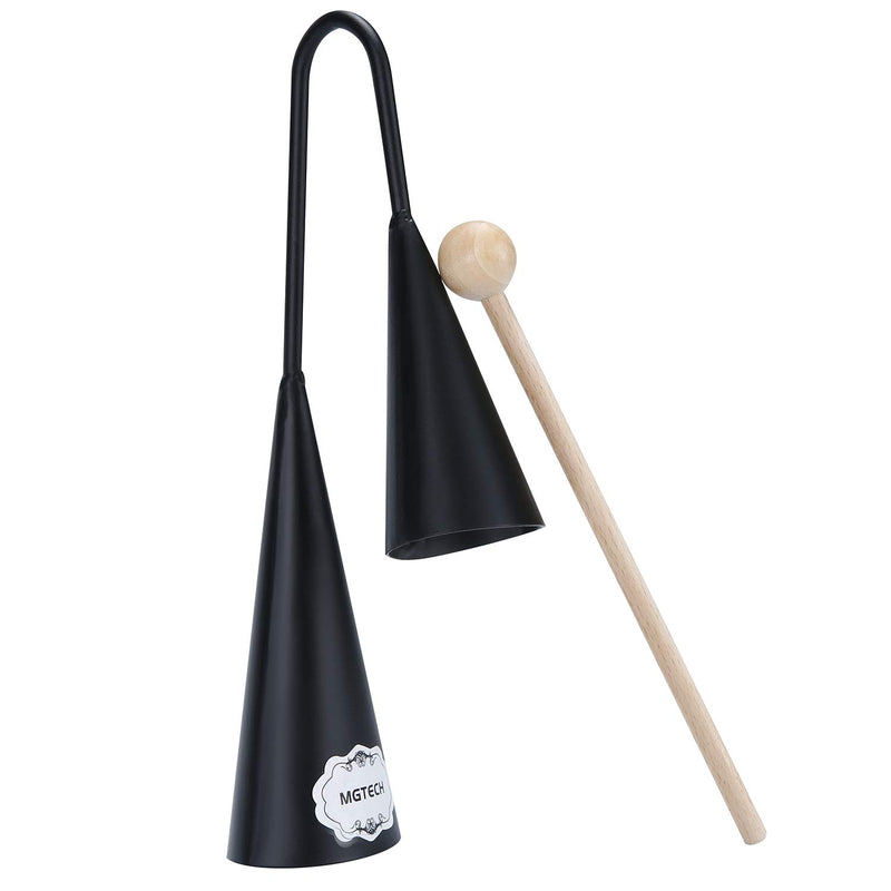 Agogo Bell, Two Tone, Traditional Samba Percussion Instrument with Wooden Stick