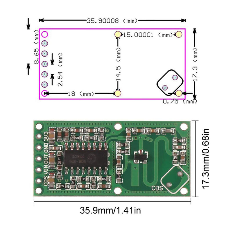 6PCS RCWL-0516 Microwave Radar Motion Sensor Module for Arduino ESP8266 Nodemcu Wemos Smart Switch Module Human Body Induction Detector 5-7M Distance 4-28V 100mA Rat Cat Detector