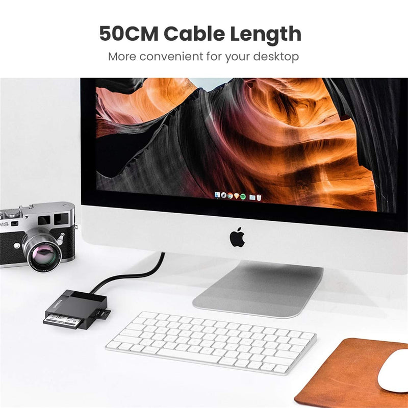 UGREEN SD Card Reader USB 3.0 Card Hub Adapter 5Gbps Read 4 Cards Simultaneously CF CFI TF SDXC SDHC SD MMC Micro SDXC Micro SD Micro SDHC MS UHS-I for Windows Mac Linux