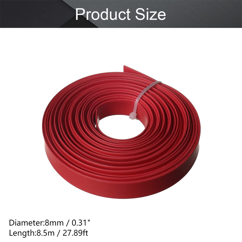Othmro 1Pcs PE Plastic Industrial Heat-Shrink Tubings, 27.89FT Length 0.31inch Dia 2:1 Electrical Heat Shrink Wrap Cable Sleeve, Insulation Protection Heatshrink Tubes for Cable Bonding Red 5/16" x 28 Feet 8.5m Red 1