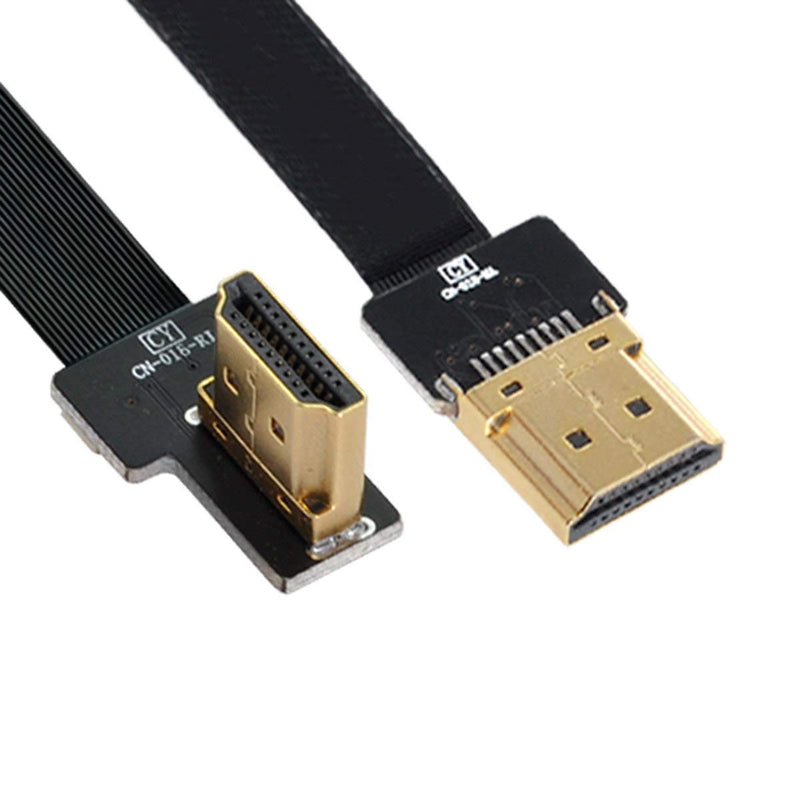 Xiwai CYFPV FPV HDMI Male to Right Angled 90D HDMI Male HDTV FPC Flat Cable for FPV HDTV Multicopter Aerial Photography (0.1M)