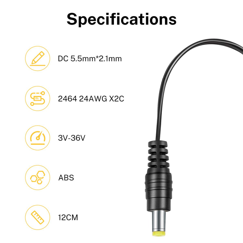 Donner 9V Battery Clip Connector Converter Center Negative 9 Volt Power Supply Cable for Guitar Effect Pedal 6 pcs