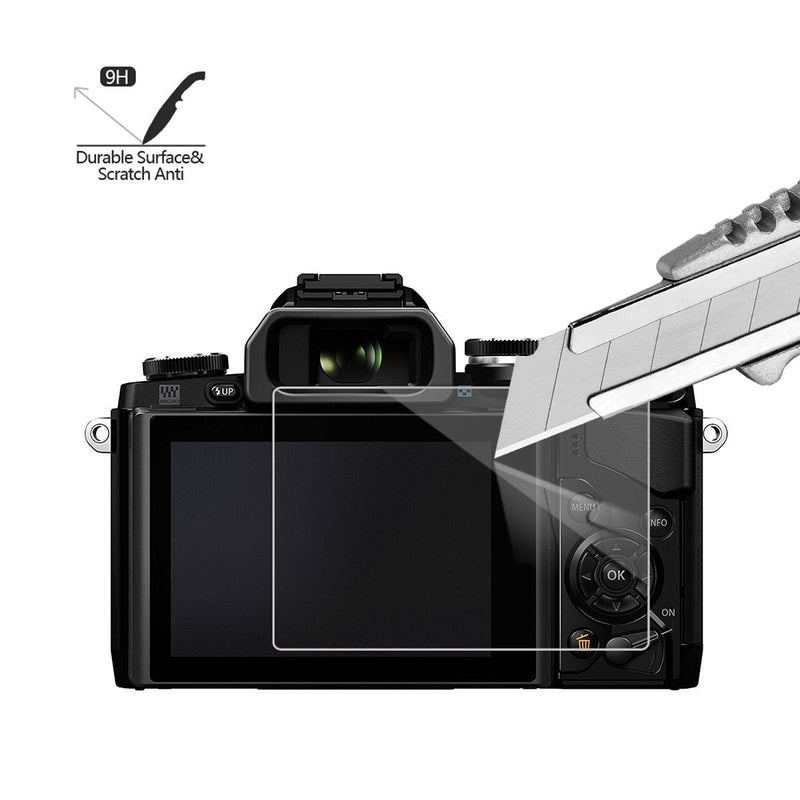 (Pack of 3) Tempered Screen Protector for Olympus OM-D E-M10 Mark III II E-M5 Mark II Pen-F E-P5 E-PL8 E-PL7 E-PL9, Akwox [0.3mm 2.5D High Definition 9H] Optical LCD Premium Glass Protective Cover
