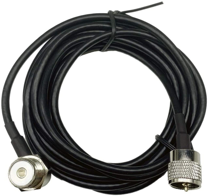 Mobile Radio Antenna GMRS 155MHz/460MHz Bendable Soft Whip Car Radio Antenna w/16.4ft Coaxial Cable PL259 Male Connector and Bracket Clip NL-R2