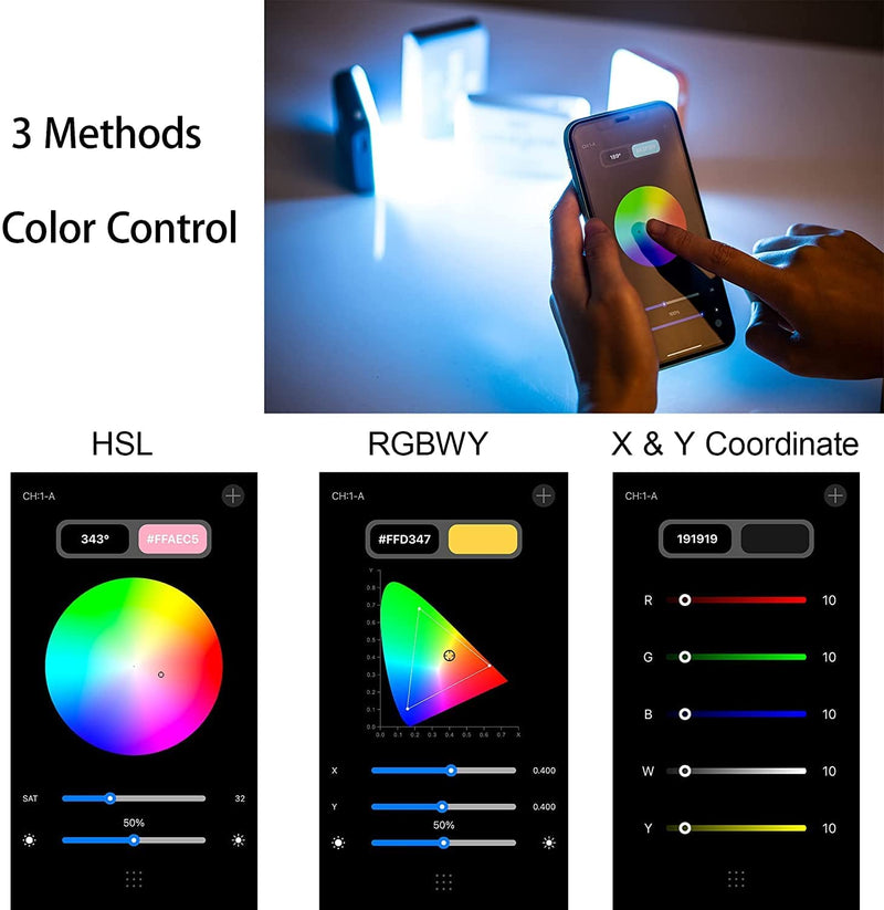 RGB Video Photography Lighting Kit, App Control Streamer Light Tiktok Light, 2800K-6800K LED Video Light for Product Shoot, Vlogging, Liver Streaming, Photography, Video (1 Piece) 1 set (APP control)