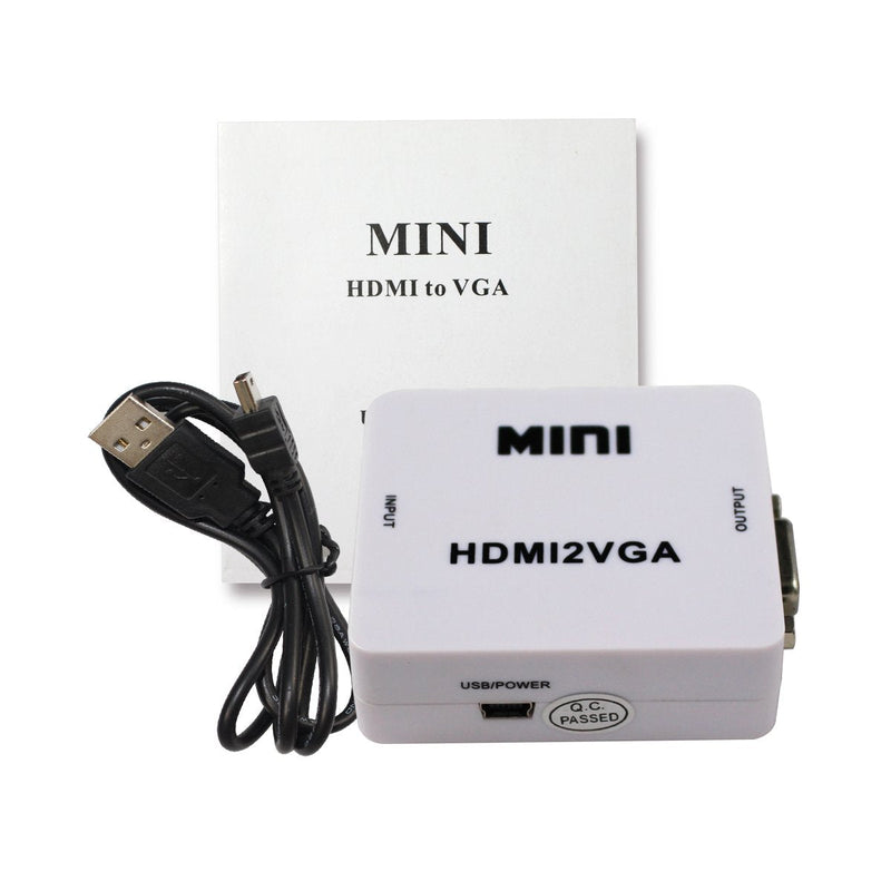 Mini HDMI to VGA Converter with Audio HDMI2VGA 1080P Adapter Connector for PC Laptop to HDTV Projector