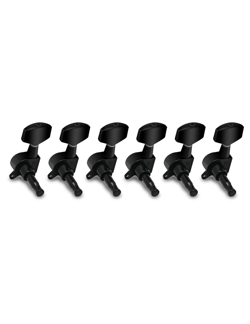 Metallor Sealed String Tuning Pegs Tuning Keys Machines Heads Tuners 6 In Line Right Handed Electric Guitar Acoustic Guitar Parts Replacement Black.