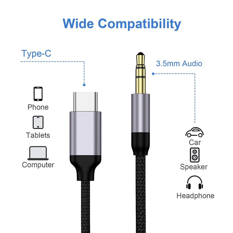 USB C to 3.5mm Aux Cable(2 Pack),Eanetf Type C Male to 3.5mm Male Jack Adapter Audio Cable Cord Compatible with Samsung Galaxy S21 S20 Ultra S20+ Plus 5G,Note 20/10, Pixel 4/3 XL-3.3ft