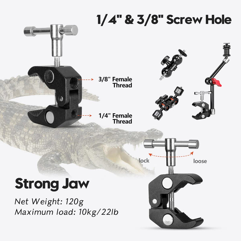 koolehaoda Double Ballhead Ball Arm Camera Clamp Mount Monitor Mount Bracket with Crab Clamp for Ronin M Ronin MX Freefly MOVI Microphones(Double Ball head-2pcs) Double Ball head-2pcs