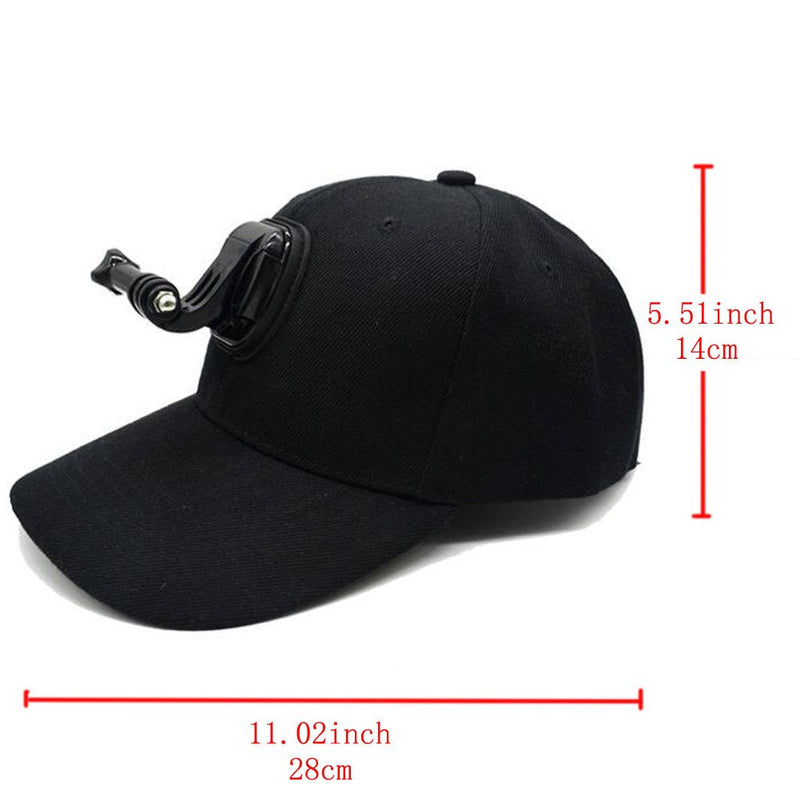 Baseball Hat, Sun Hat with Quick Release Buckle Mount for GoPro Hero 6, 5 Session/5/4/3+/3/2/1, Xiaomi Yi 4K Other Action Cameras
