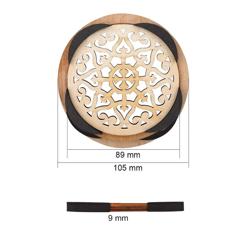 Wooden Guitar Soundhole Sound Hole Cover Guitar Block Protector Cover Made of Wood and Sponge for Acoustic Classic Guitar 41 Inch(Window grille) Window grille