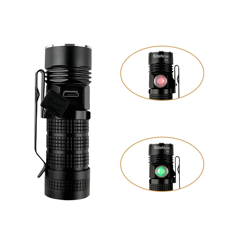 Mini Flashlight Rechargeable, 500 Lumen EDC Pocket Cap Light with 5 Modes, LED Handheld Flashlight Water Resistant Torch for Camping 16340 Battery Included