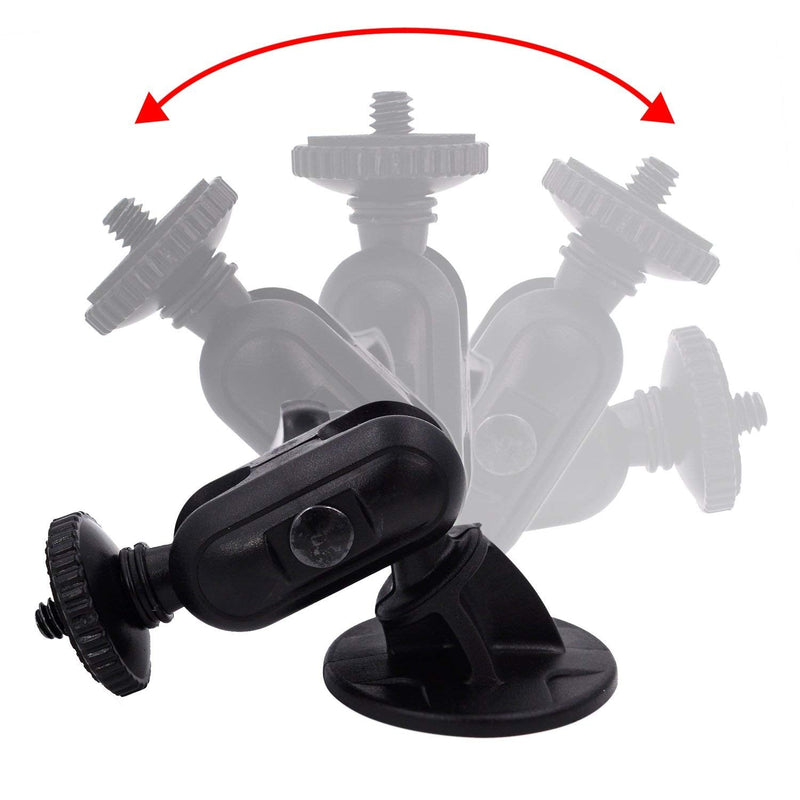 iSaddle CH01C 1/4" Thread Camera Mount Holder Mini Adhesive 16mm Base - Dash Cam Permanent Tripod Windshield/Dashboard Mount Holder Fit Sony/Ricoh/HP/GoPro/Oculus(M4 M6 Screw Join Ball Included)