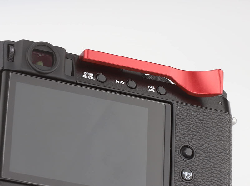 Haoge THB-X4R Hand Grip Metal Hot Shoe Thumb Up Rest for Fujifilm XE4 Fuji X-E4 Camera Red
