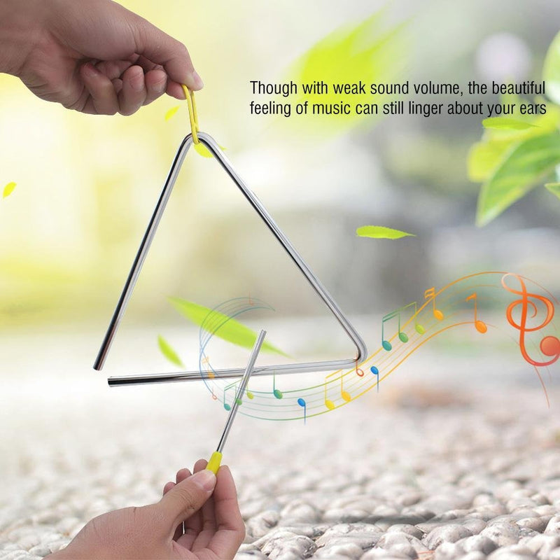 Dilwe Music Triangle, Children Music Enlightenment Musical Percussion Instrument Steel Triangle with Striker 6inches