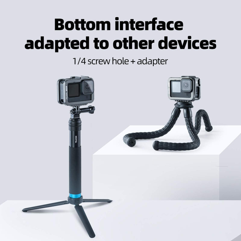 TELEISN Aluminum Case Frame for GoPro Hero 10 Hero 9 Black,Multi-Function Frame,Skeleton Housing with Microphone Mic Mount for Hero 10/9 Black (for Hero 10/9)