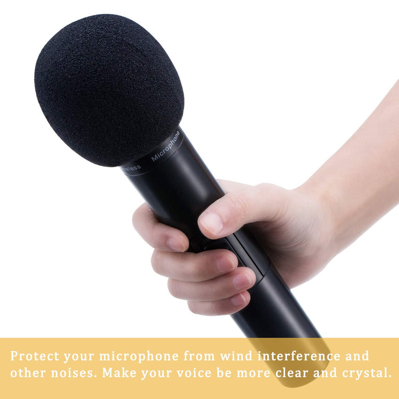 [AUSTRALIA] - 5 Pack Large Foam Cover Mic Windscreen Microphone Cover Handheld Foam Windscreen for MXL, Audio,Perfect Pop Filter for Recording,Black 
