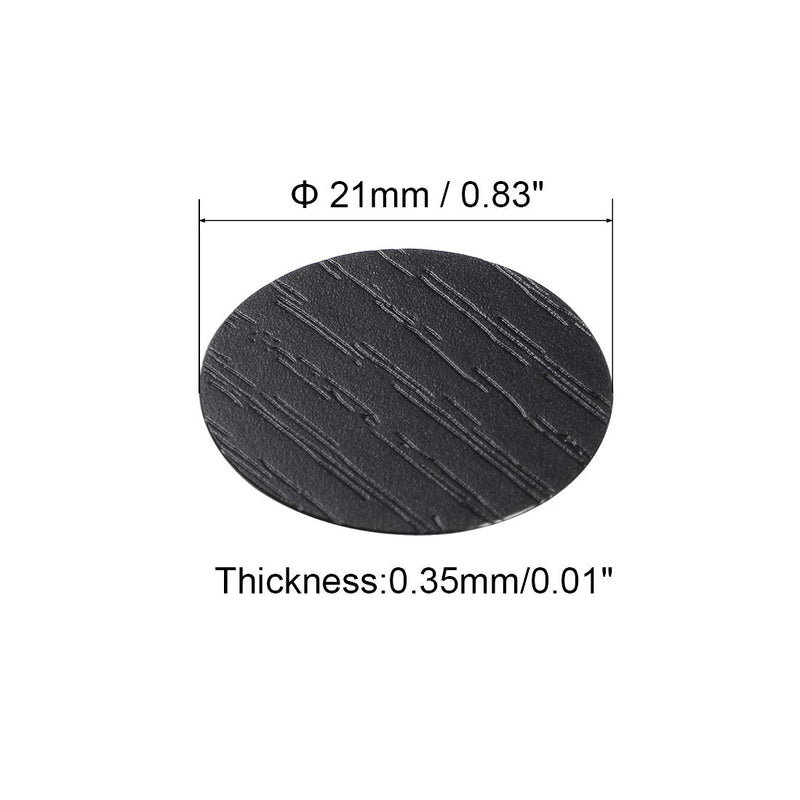 uxcell Screw Hole Covers Stickers Textured Plastic Self Adhesive Stickers for Wood Furniture Cabinet Shelve Plate 21mm Dia 54pcs in 1Sheet Black