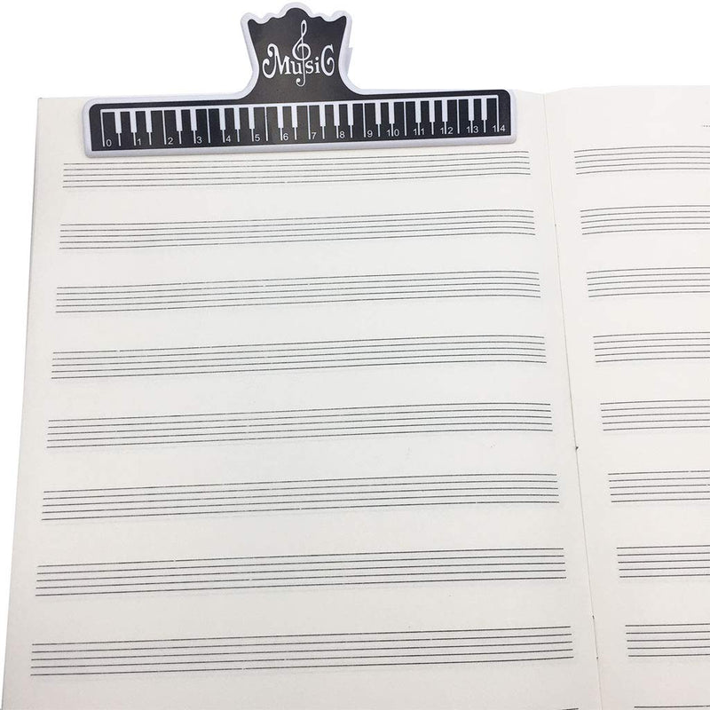Pakala66 Music Sheet Clip Music Book Clip Book Page Holds Piano Book Clamps-Black Black