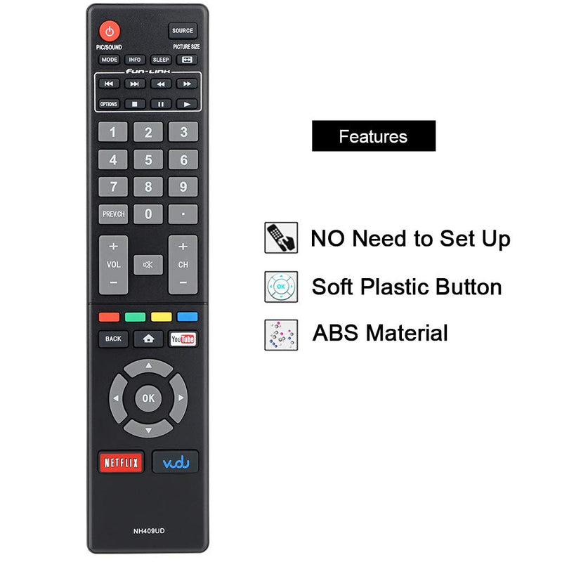 Gvirtue New NH409UD Replacement Remote Control fit for Magnavox LED Smart HDTV TV Sub NH419UD NH400UD NH402UD NH404UD NH405UD NH401UD NH410UP  NH410UD NH416UP NH424UP NH425UD  (1- Pack only)