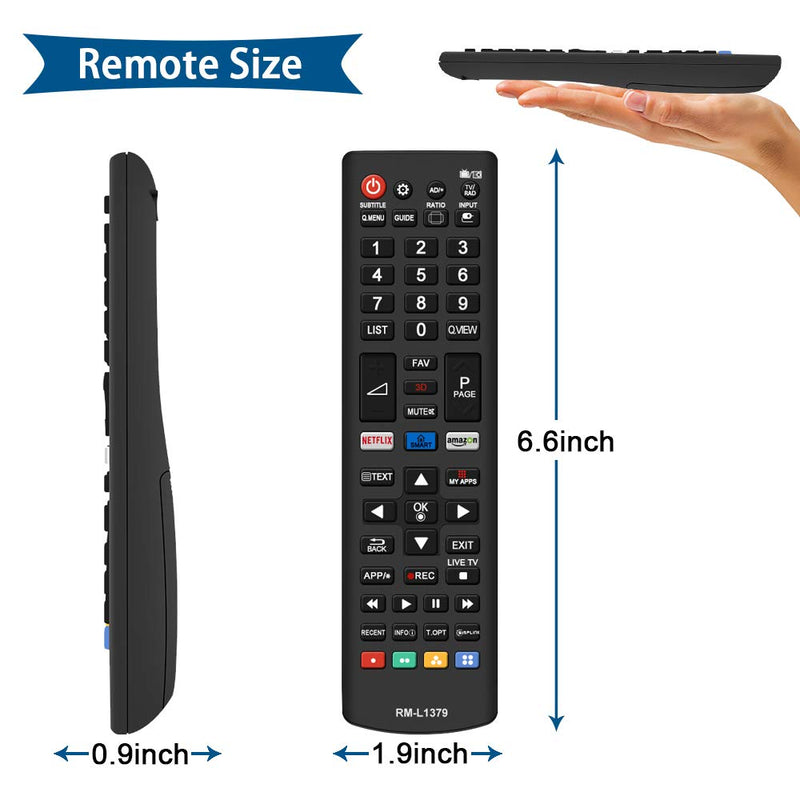 AZMKIMI AKB75375604 Universal Remote Control Replacement for LG Smart TV AKB75375604 AKB75095307 AKB75095330 AKB74915305 AKB74915304 AKB74475401 with Netflix 3D