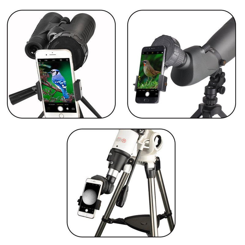 Gosky Telescope Phone Adapter Quick Aligned Cell Phone Digiscoping Adaptor Mount - Compatible with Spotting Scope Binoculars Monocular, Fit Almost All Brands of Smartphones (Big Type)