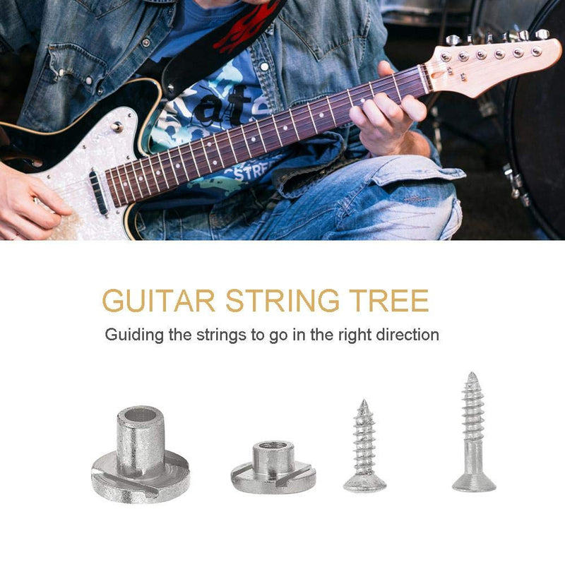 Dilwe String Tree Guide, Retainer Body Custom Chrome for Electric Guitar Part Accessory Silver