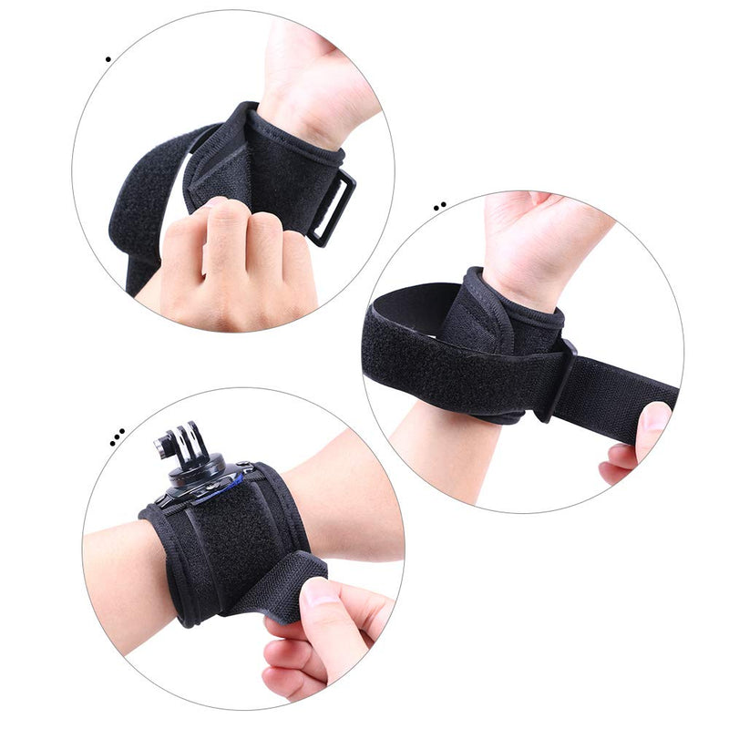 SUREWO Wrist Strap Mount Compatible with GoPro Hero 10/9/8/7//6/5 Black,DJI Osmo Action 2,Insta 360 ONE R,AKASO/Campark and More