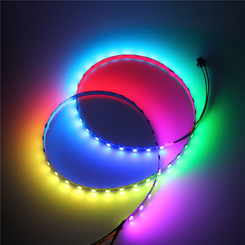 [AUSTRALIA] - ALITOVE 3.2ft 60 Pixels WS2812B Individual Addressable RGB LED Strip Light Programmable WS2811 IC Built-in 5050 LED Rope Lamp DC5V Black PCB Non-Waterproof Compatible with Arduino, Raspberry Pi 1M (1x 1M) 