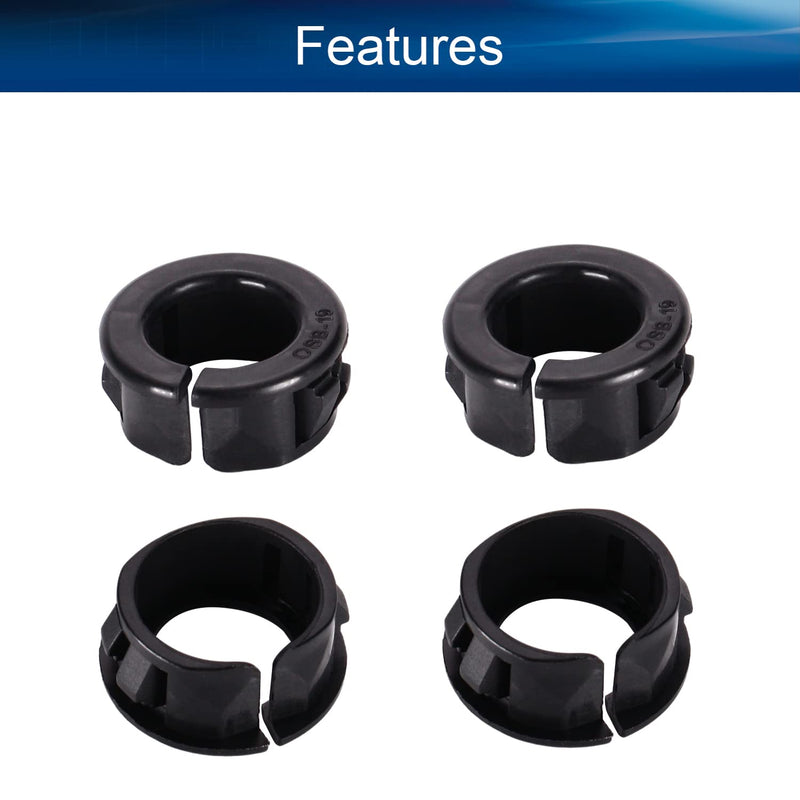 Bettomshin 100Pcs Black Snap Bushing 19mm/0.75" Mounting Dia Nylon Snap in Cable Hose Bushing Grommet Protectors OSB-19 for Cable Snap Bushing Insulated Protection