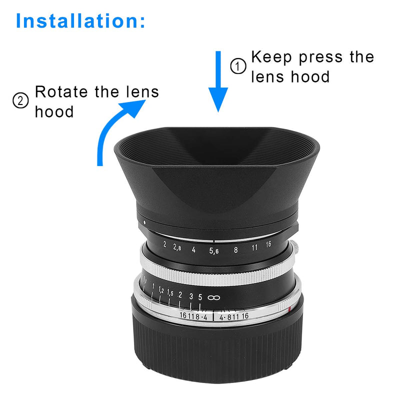 [AUSTRALIA] - Haoge LH-VM12 Bayonet Square Metal Lens Hood Shade for Voigtlander 35mm f2 1:2/35 Ultron Aspherical Vintage Line VM Lens Replace LH-12 