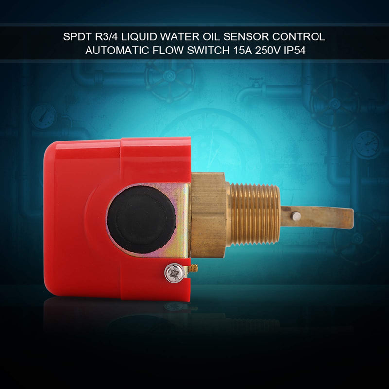 SPDT Thread Paddle Type R3/4 Liquid Water Oil Flow Sensor Switch Automatic Control 15A 250V HFS-20