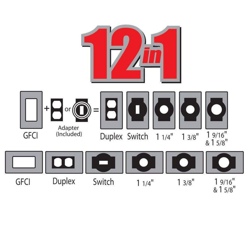 BELL MX1250W Flip Weatherproof Cover Universal Metal 12-in-1 Outlet Outdoor Receptacle Protector, 1-Gang, White