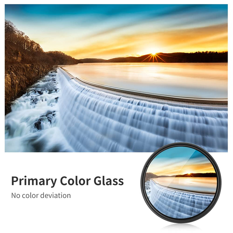 K&F Concept 82mm Variable ND Filter Ultra Slim Fader Variable Neutral Density ND2-ND400 Optical Glass with Lens Cleaning Cloth