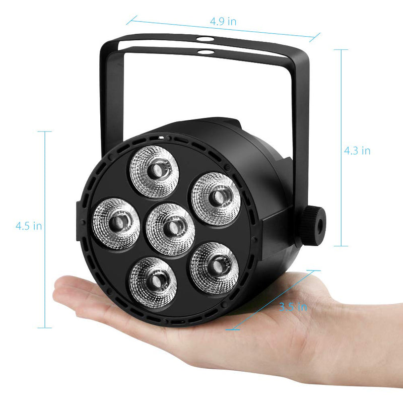 [AUSTRALIA] - Par Lighting for Stage Lights, YeeSite 24W 6LEDs RGBW Par Can Lights by Remote and DMX Control Uplights for Wedding Birthday Party Stage Lighting (1 pack) 6 LED 