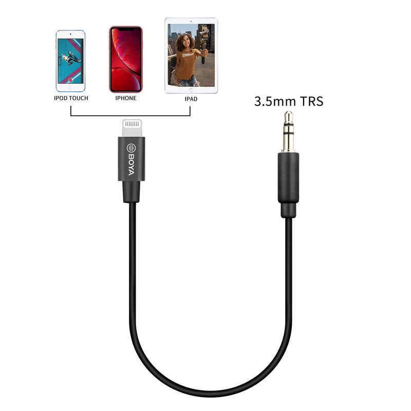 New BOYA by-M2 Clip-on Lavalier Lightning Microphone for iOS Tablet iPhone 8 10 11 X iPhone 12 Pro Vlog Broadcast Podcast Interview Recording