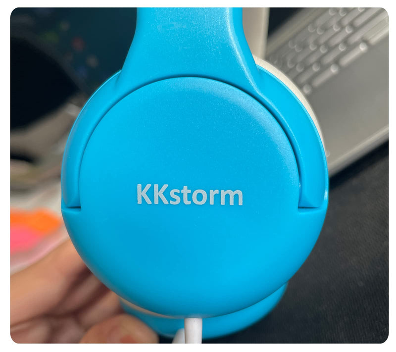 KKstorm Children Headphones for Children Wired Headphones Wired Headphones with Microphone Noise Cancelling Headphones with mic Gaming Headphones Studio Headphones KK-103 2pcck Blue Pink
