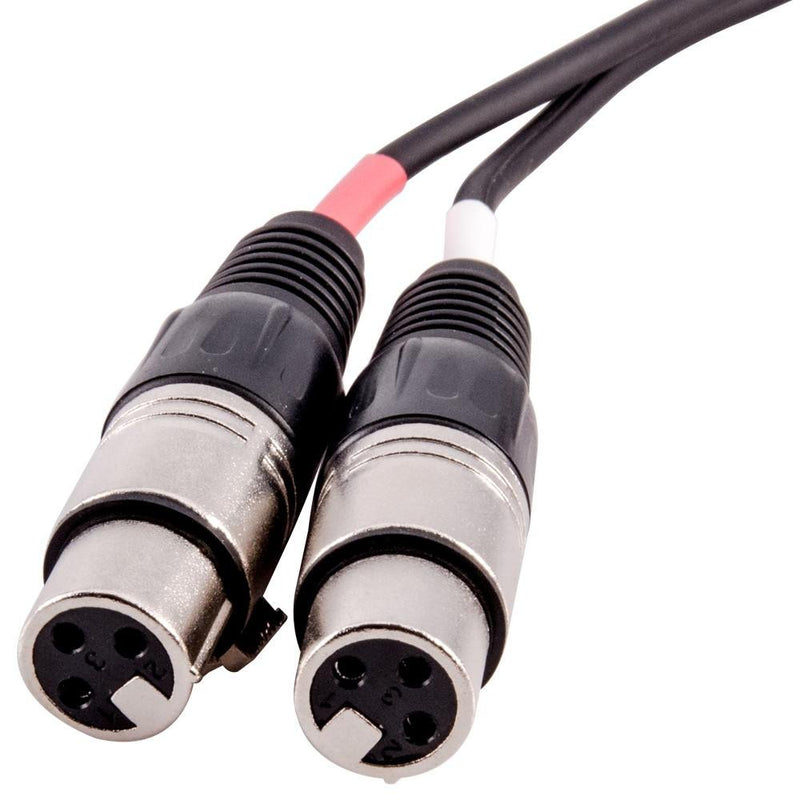 Seismic Audio 3 Foot 2 XLR Female to 2 Male Patch Cable XLRF to Dual RCA Audio Cord (SA-Y21)