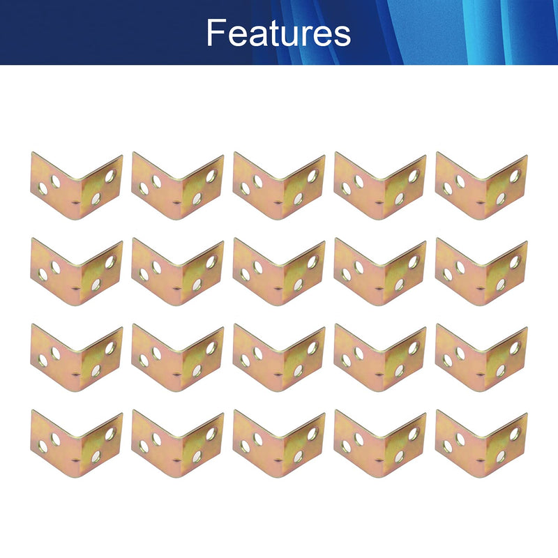 Aicosineg 50pcs 0.87" x 0.67" Metal Corner Brackets Corner Brace 90 Degree Internal Angle Brackets L Shape Brackets Joint Fastener with Screws for Wood Furniture Board Cabinet Window Table