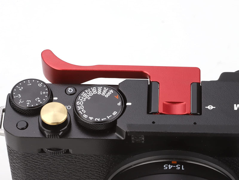 Haoge THB-X4R Hand Grip Metal Hot Shoe Thumb Up Rest for Fujifilm XE4 Fuji X-E4 Camera Red