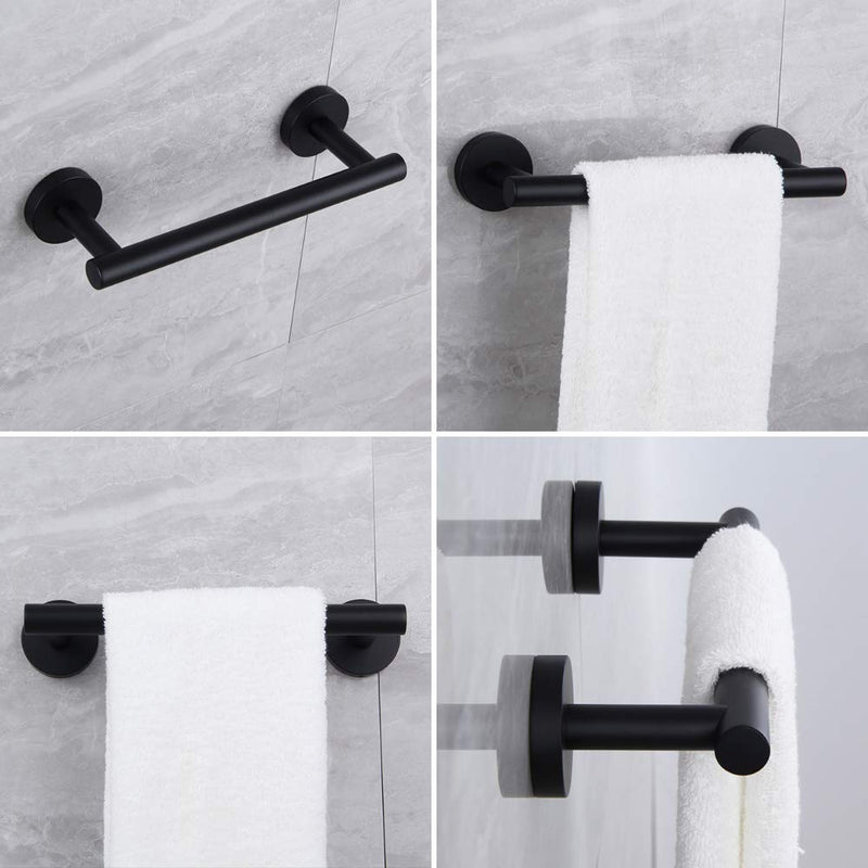 kimzcn 9-Inch Matte Black Hand Towel Bar SUS 304 Stainless Steel Towel Rack Holder for Bathroom Wall Mount