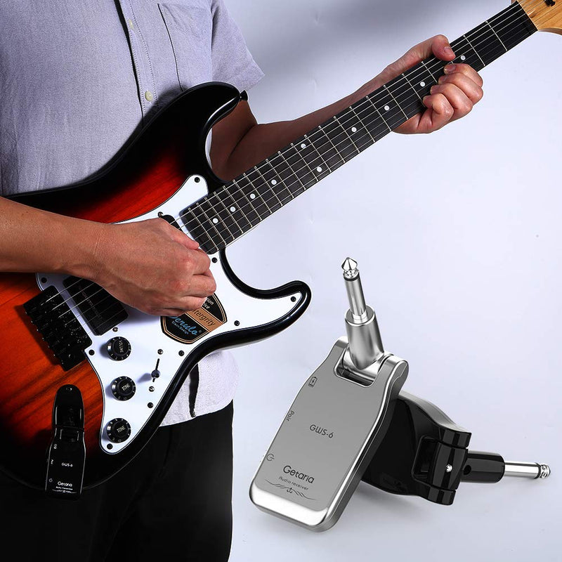 [AUSTRALIA] - Getaria Wireless Guitar System 2.4GHz Digital Guitar Transmitter Receiver for Electric Guitar Bass Black & Silvery 
